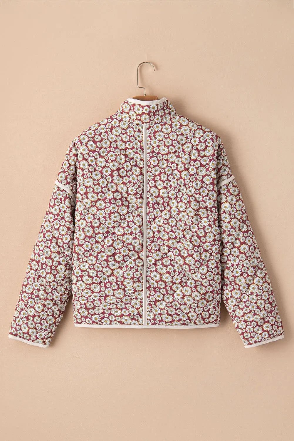 Chic pink floral coat with pockets - Love Salve